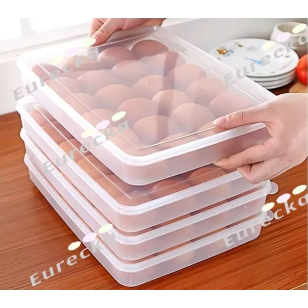 U BUY - Organizador De Huevos, Caja Para 24 Unidades Huevera
