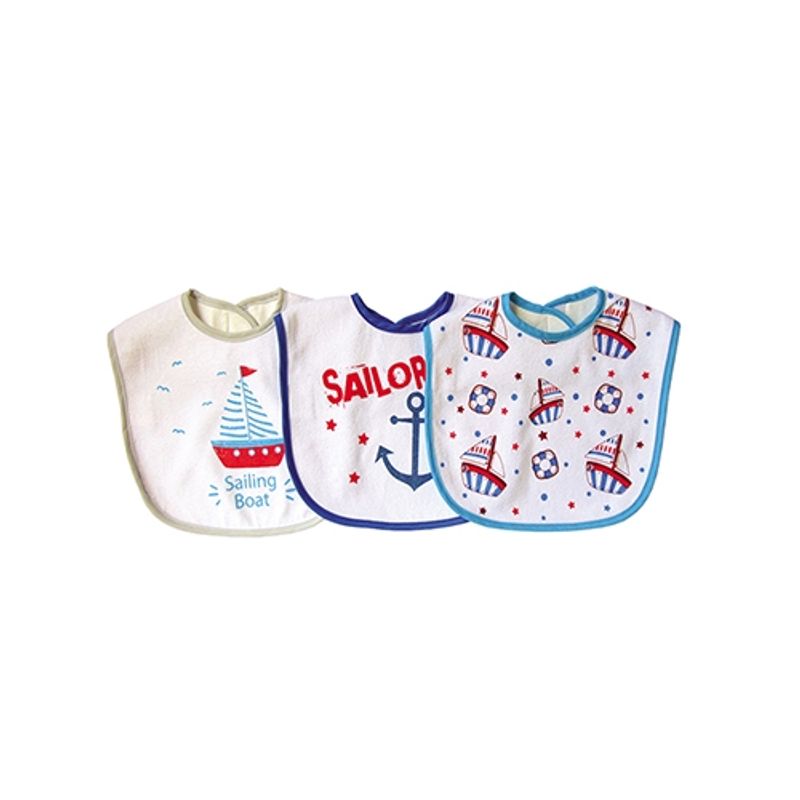 PUMUCKI - Set De 3 Baberos Impermeables Talla XL Celeste