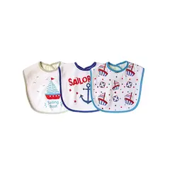 PUMUCKI - Set De 3 Baberos Impermeables Talla XL Celeste