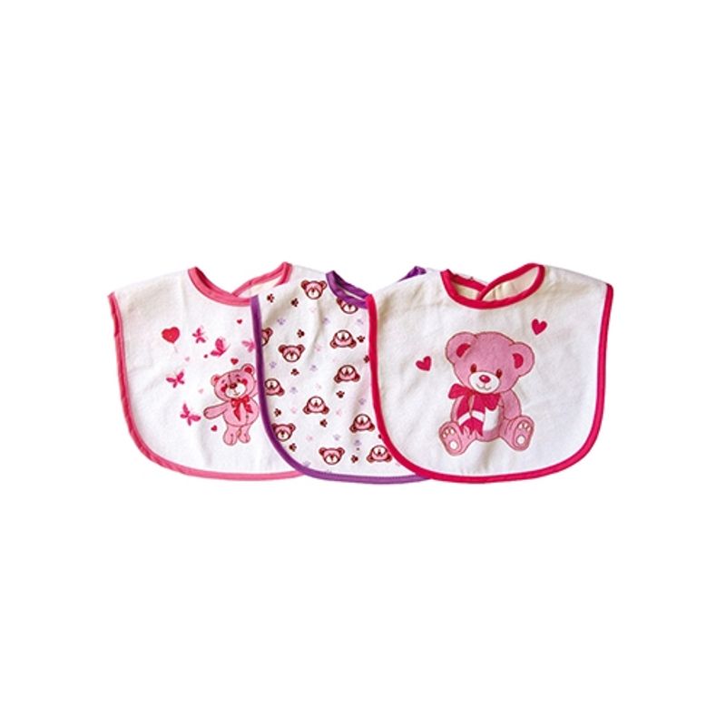 PUMUCKI - Set De 3 Baberos Impermeables Talla XL Rosado
