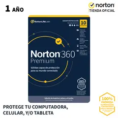 NORTON - 360 Premium 10 Dispositivos Por 1 Año