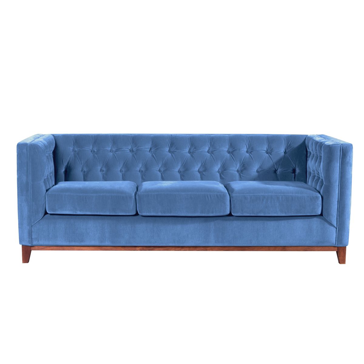 LATAM HOME - Sofá Latam Home Roma 3 Cuerpos Capitoné Azul Petróleo