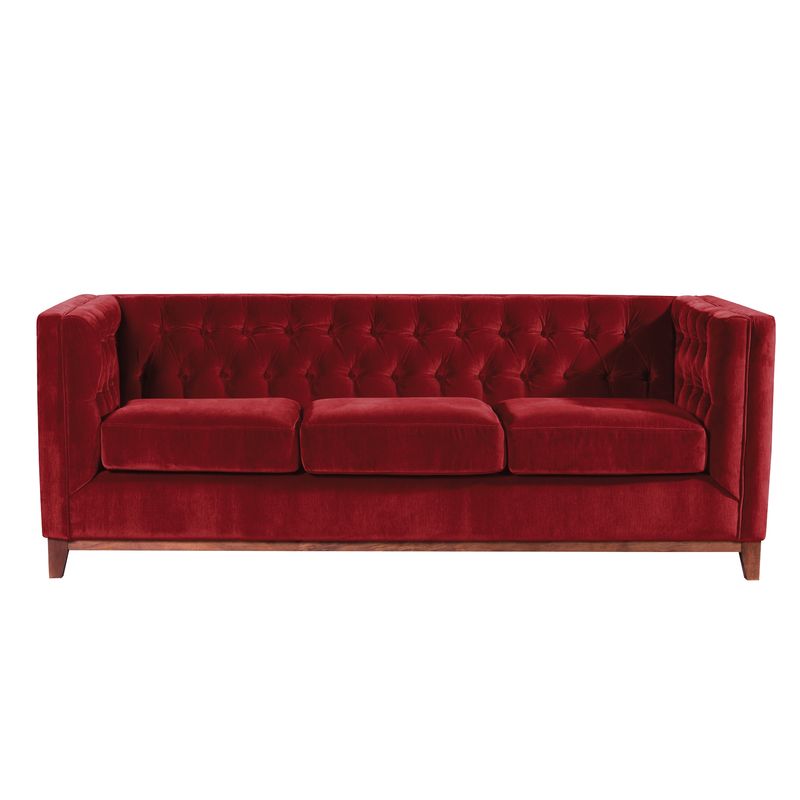 LATAM HOME - Sofá Latam Home Roma 3 Cuerpos Capitoné Burdeo