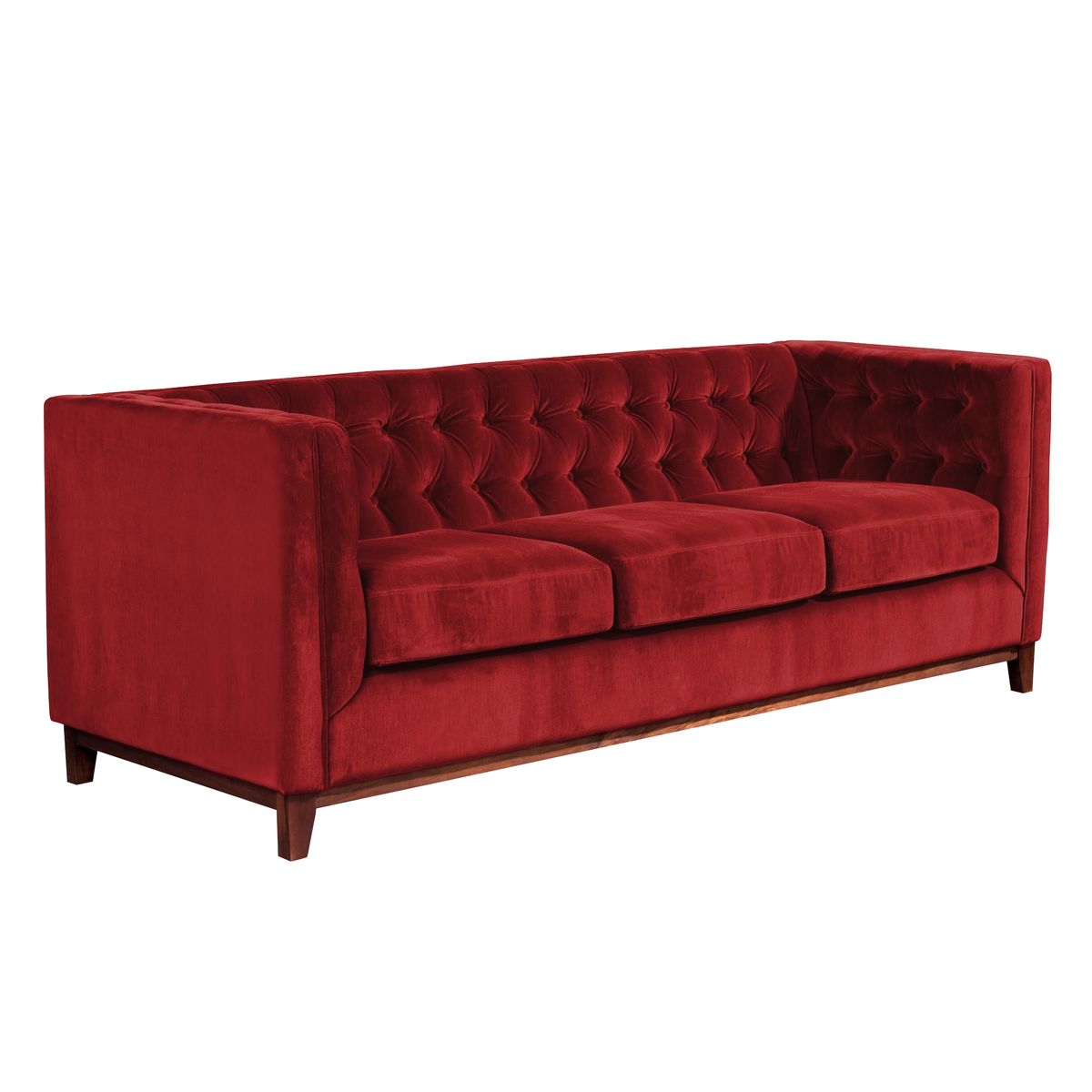 LATAM HOME - Sofá Latam Home Roma 3 Cuerpos Capitoné Burdeo