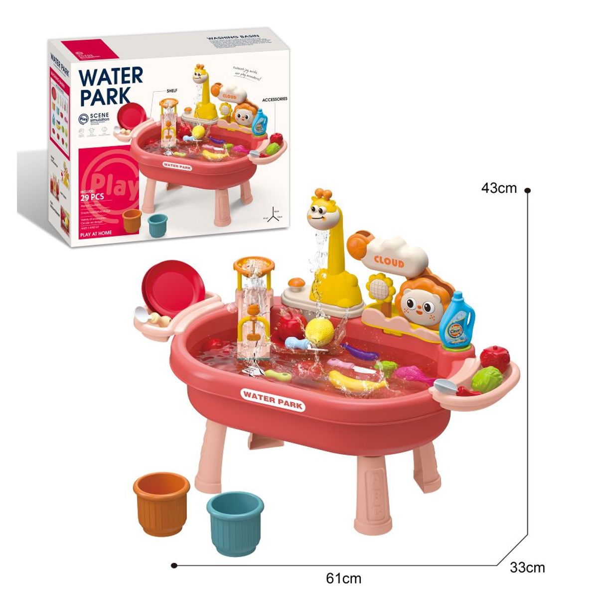 GENERICO - Mesa De Juegos Y Agua Para Niños Naranja