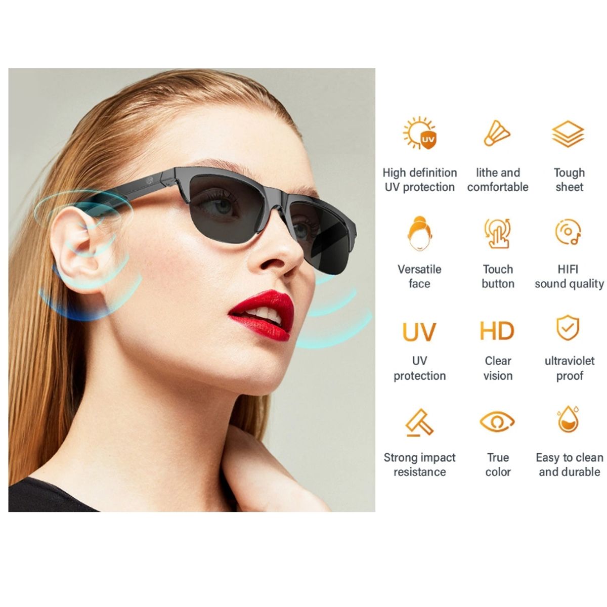 GENERICO - Gafas Inteligentes Unisex Lentes De Audio Inalámbricos Con Bluetooth…