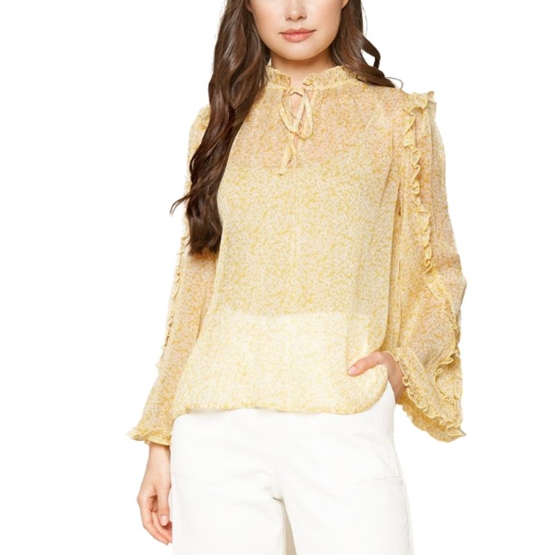 CAPRICHOSA - Blusa de Gasa Estampada Amarilla