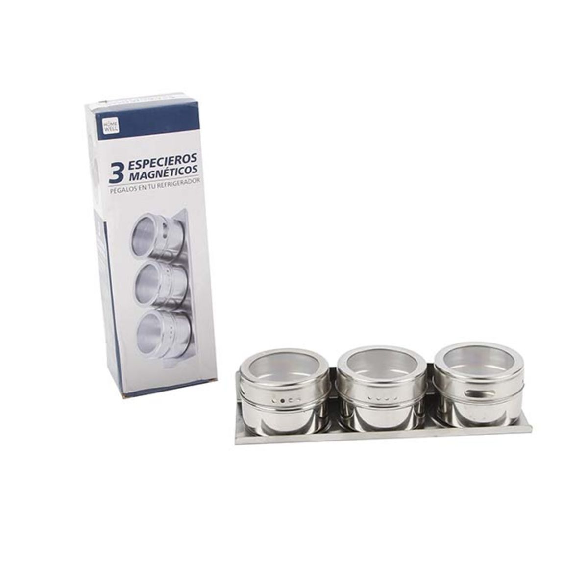 HOMEWELL - Especiero Magnético con Imán con Base Metal (3u) HOMEWELL