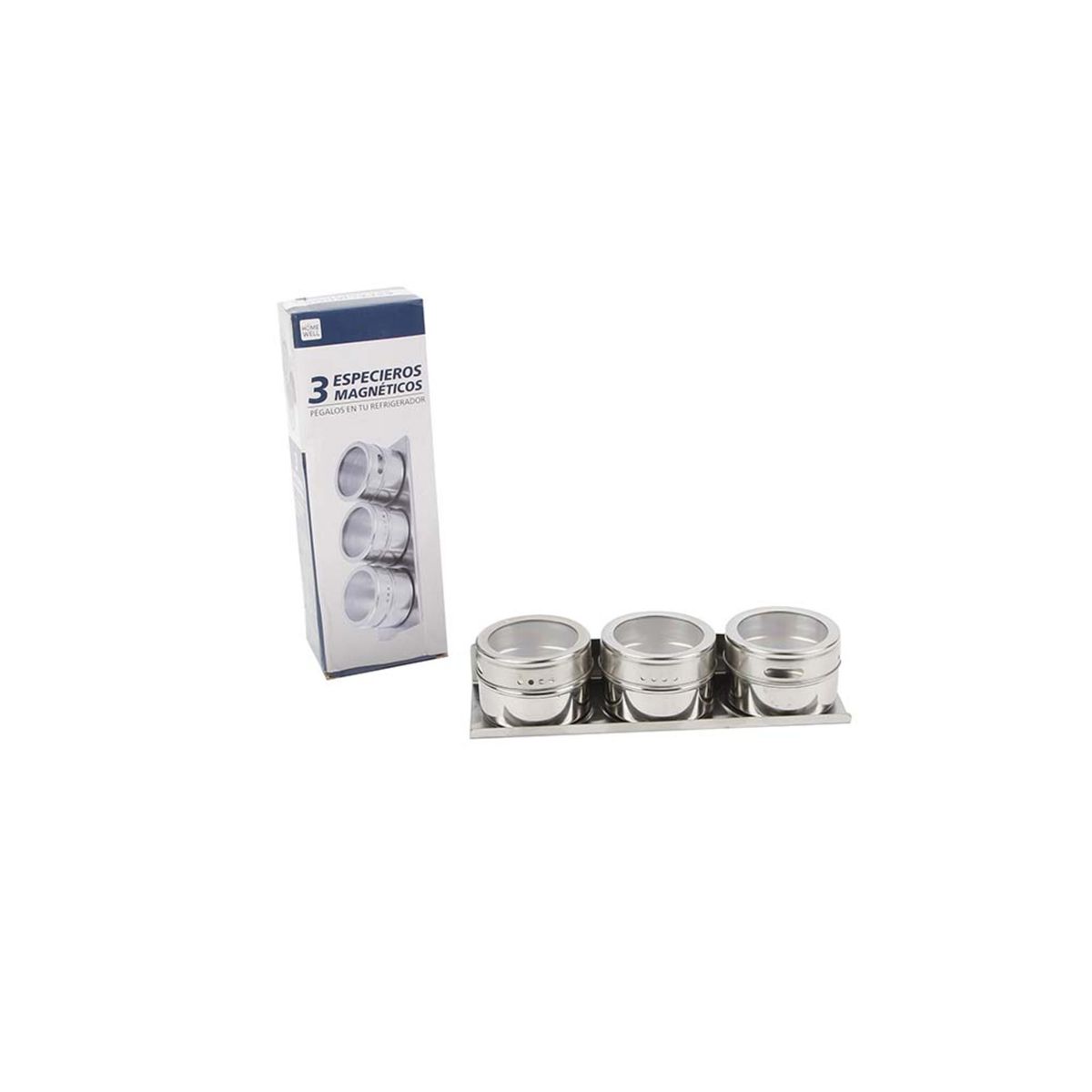 HOMEWELL - Especiero Magnético con Imán con Base Metal (3u) HOMEWELL