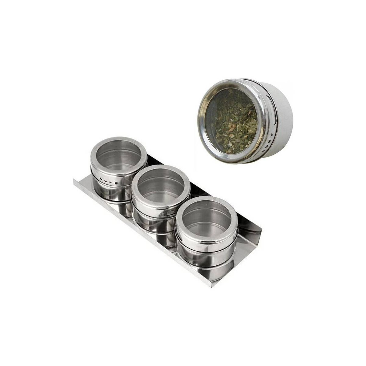 HOMEWELL - Especiero Magnético con Imán con Base Metal (3u) HOMEWELL