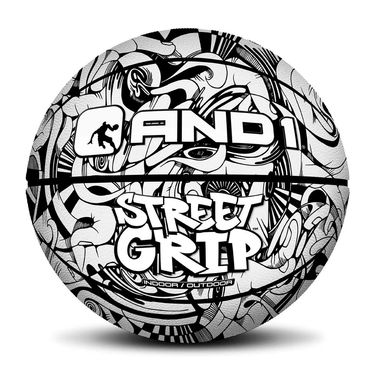 AND1 - Balón de cuero And1 Street Grip Basketball Blanco