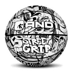 AND1 - Balón de cuero Street Grip Basketball Blanco