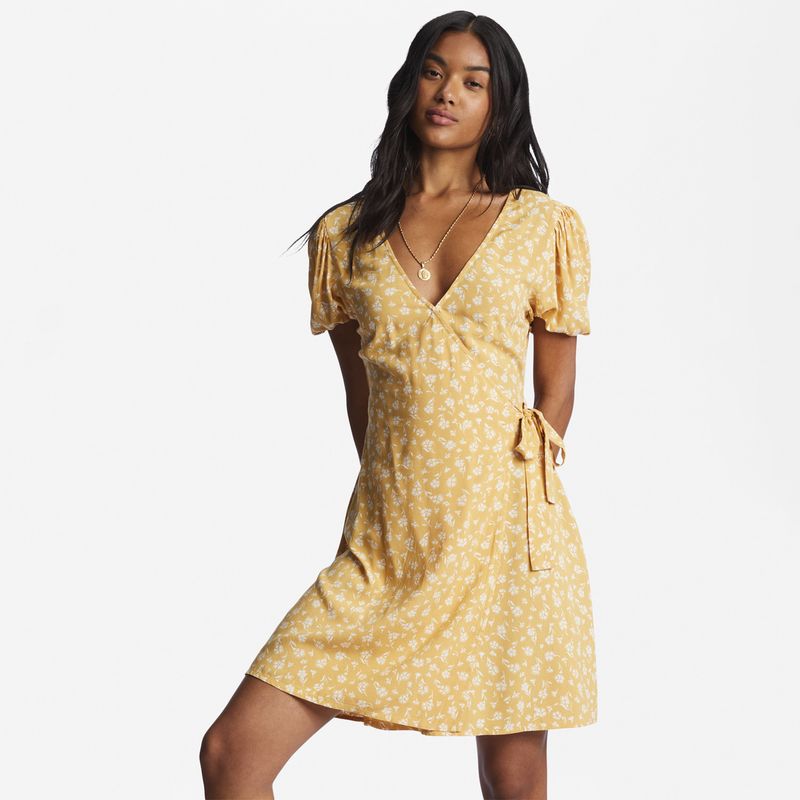 BILLABONG - Vestido Mujer Hot Tropics Wvdr Amarillo BILLABONG