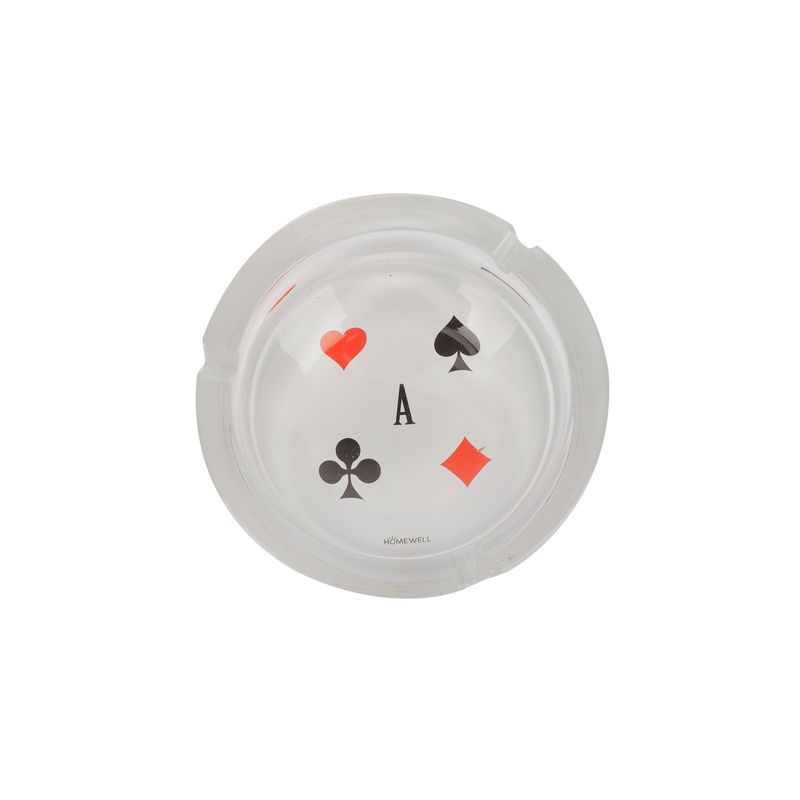 HOMEWELL - Cenicero de Vidrio Blanco 14x4.5cm HOMEWELL