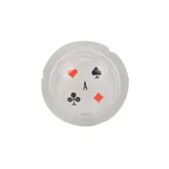 HOMEWELL - Cenicero de Vidrio Blanco 14x4.5cm