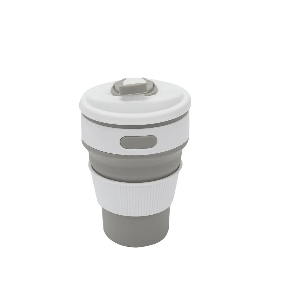 HOMEWELL - Mug Plegable de Silicona Gris y Blanco 350ml HOMEWELL
