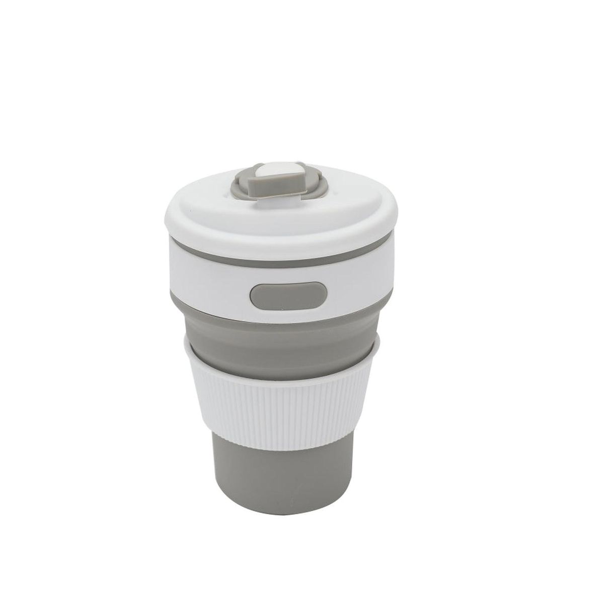 HOMEWELL - Mug Plegable de Silicona Gris y Blanco 350ml HOMEWELL