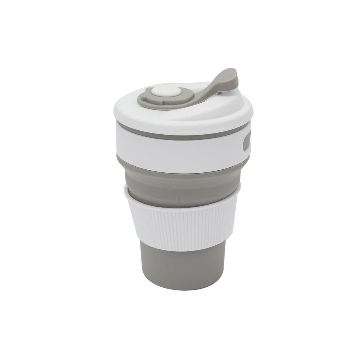 HOMEWELL - Mug Plegable de Silicona Gris y Blanco 350ml HOMEWELL
