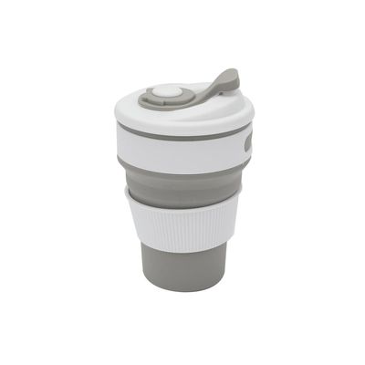 Imagen 2 del producto Mug Plegable de Silicona Gris y Blanco 350ml