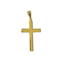 ANDREA COGGIOLA JOYAS - Colgante Cruz Plana Lisa Enchapada Oro 18K