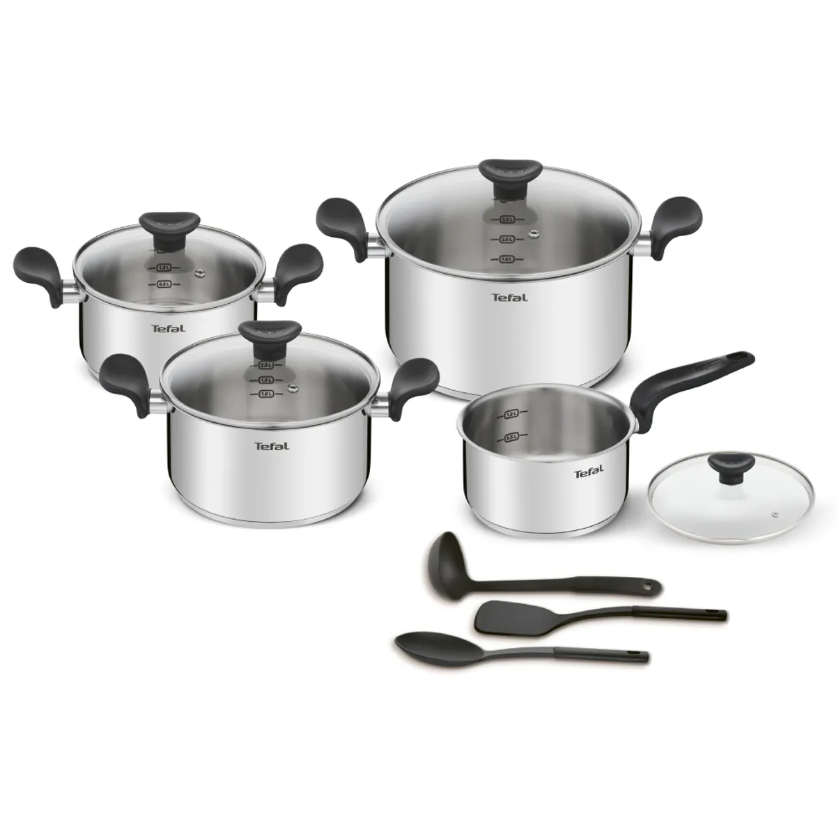 TEFAL - Bateria de cocina Acero Inoxidable Primary 11 PCS