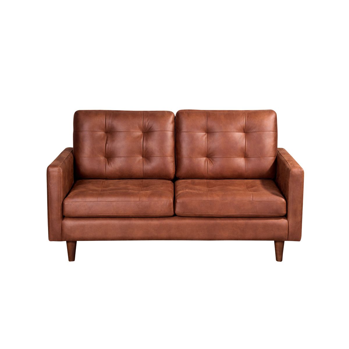 LATAM HOME - Sofá Napoles 2 Cuerpos Cuero Kentucky Café Claro