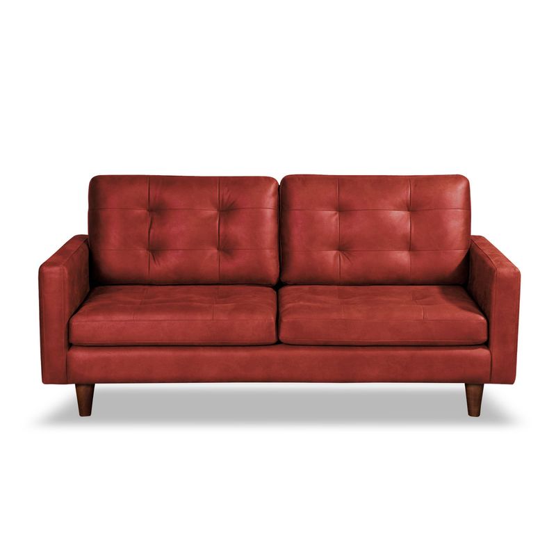LATAM HOME - Sofá Napoles 3 Cuerpos Cuero Kentucky Rojo