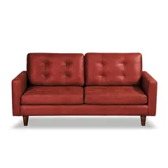 LATAM HOME - Sofá Napoles 3 Cuerpos Cuero Kentucky Rojo