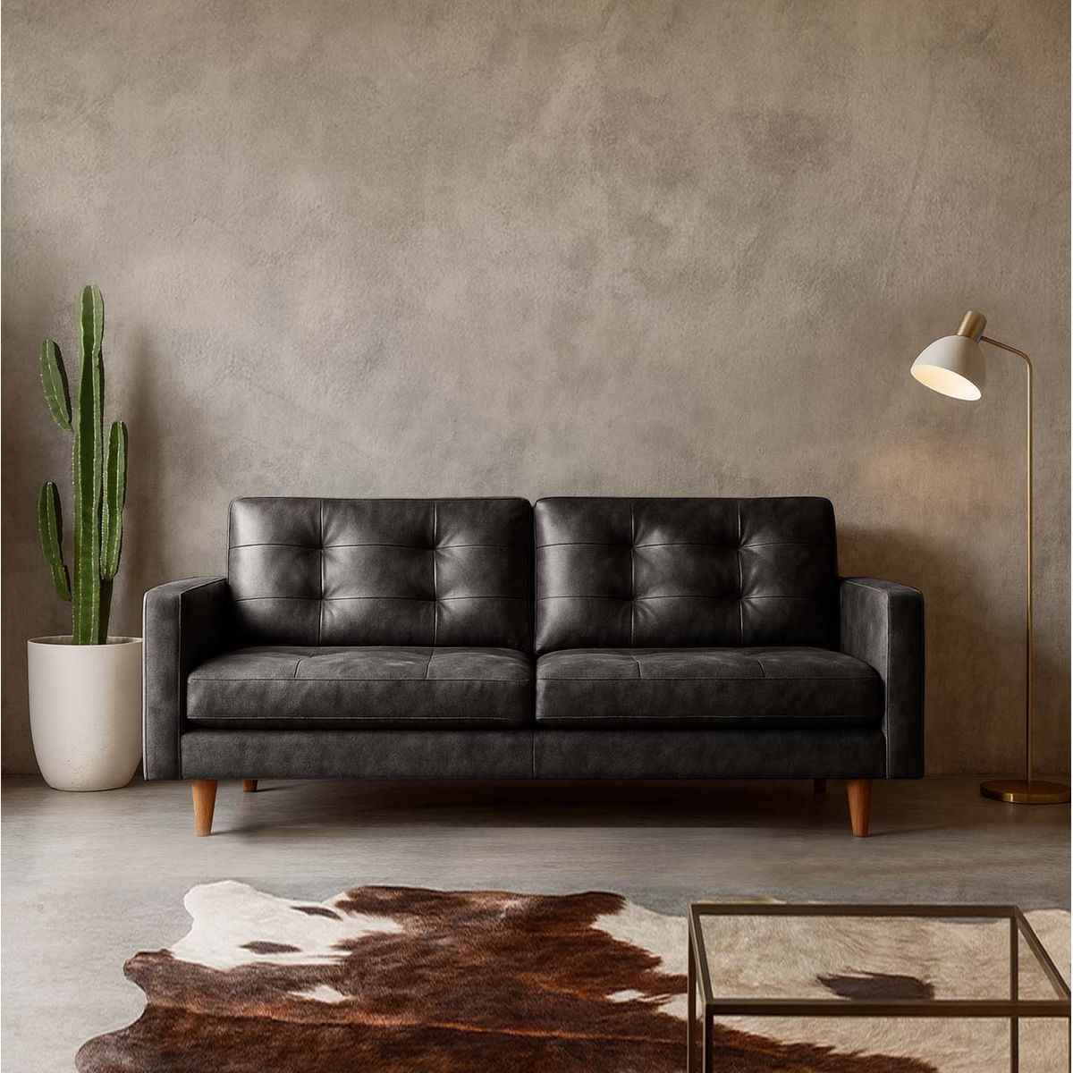 LATAM HOME - Sofá Latam Home Napoles 3 Cuerpos Negro