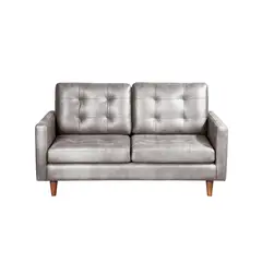 LATAM HOME - Sofá Napoles 2 Cuerpos Cuero Kentucky Gris