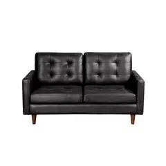 LATAM HOME - Sofá Napoles 2C Negro Cuero Kentucky