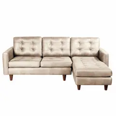 LATAM HOME - Sofá Seccional Derecho Napoles Cuero Kentucky  Beige