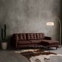 Sofá Seccional Derecho Napoles Cuero Kentucky Cafe Moro