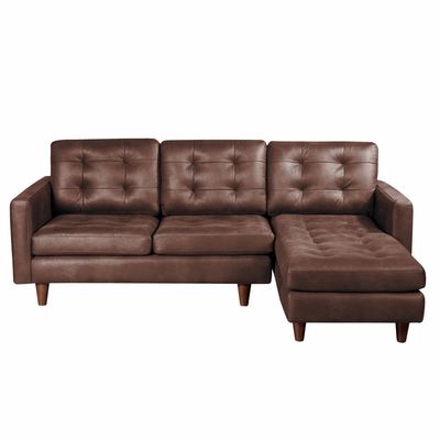 Imagen 2 del producto Sofá Seccional Derecho Napoles Cuero Kentucky Cafe Moro