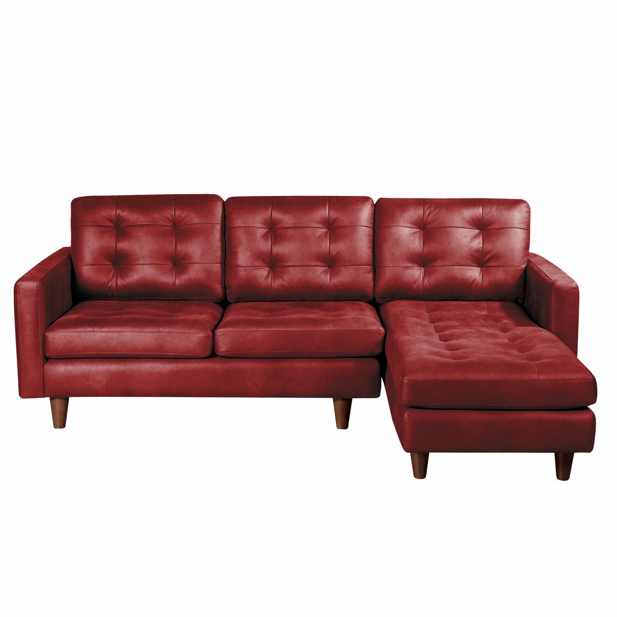 LATAM HOME - Sofá Seccional Derecho Napoles Cuero Kentucky Rojo