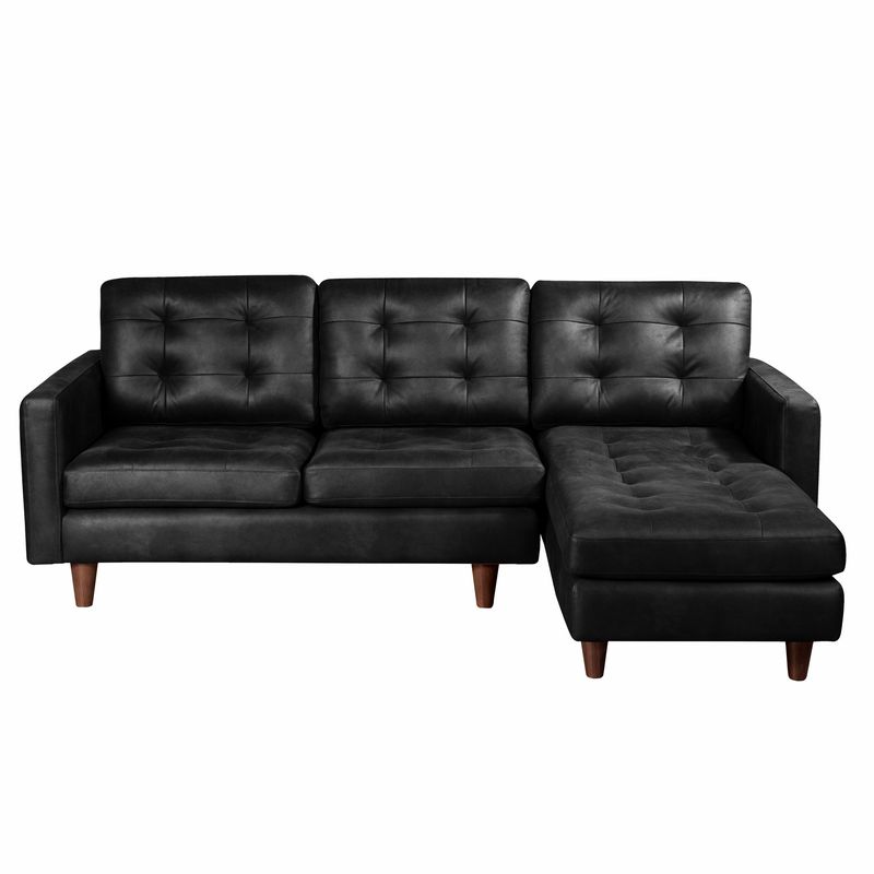 LATAM HOME - Sofá Seccional Latam Home Napoles Negro 5 Cuerpos Cuero