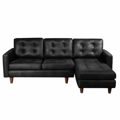 LATAM HOME - Sofá Seccional Napoles Negro 5 Cuerpos Cuero