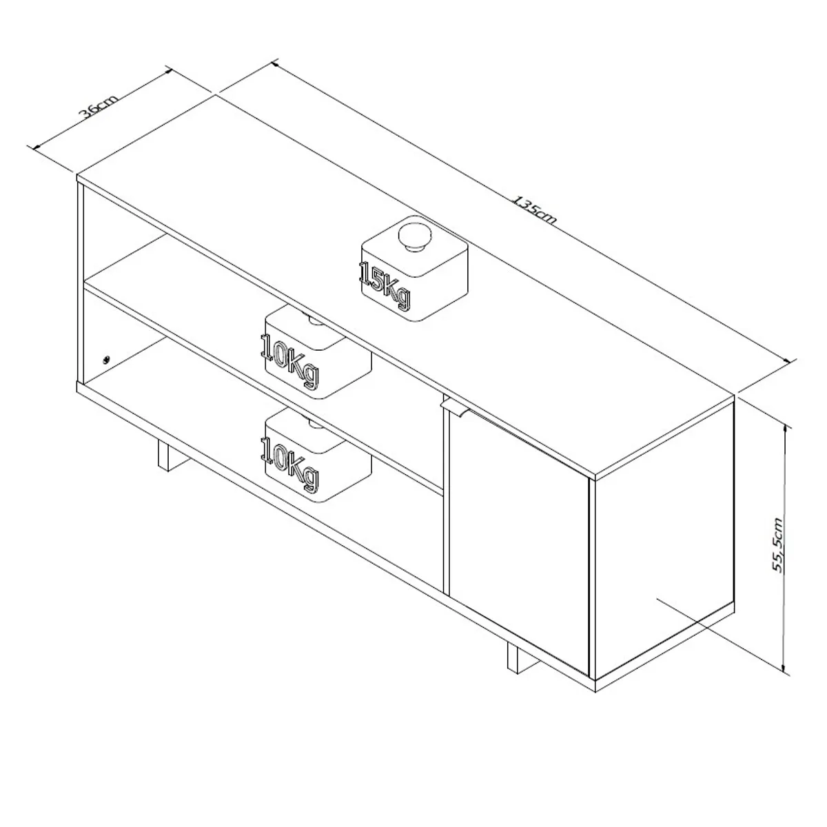 AMUV - RACK RETRO 56X135X36 BLANCO