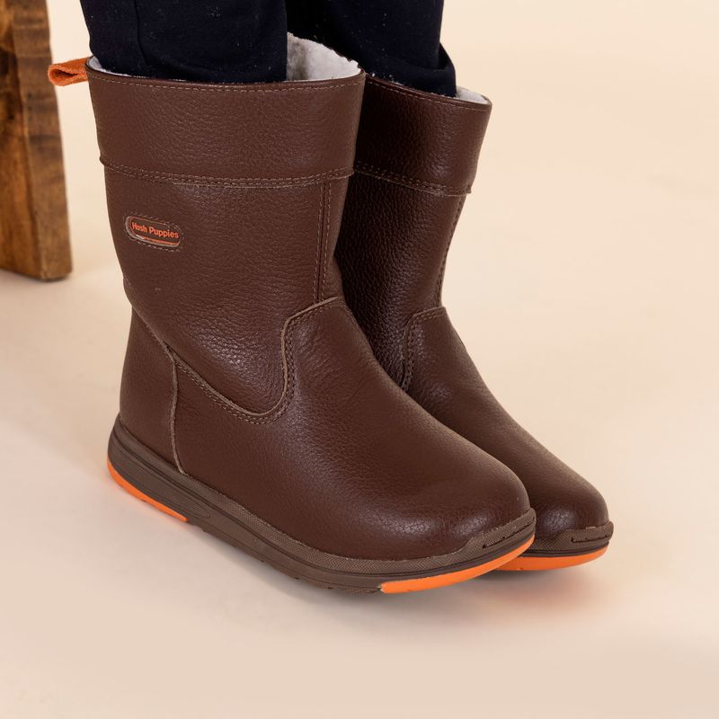 HUSH PUPPIES - Bota Niño Dunas Café HUSH PUPPIES