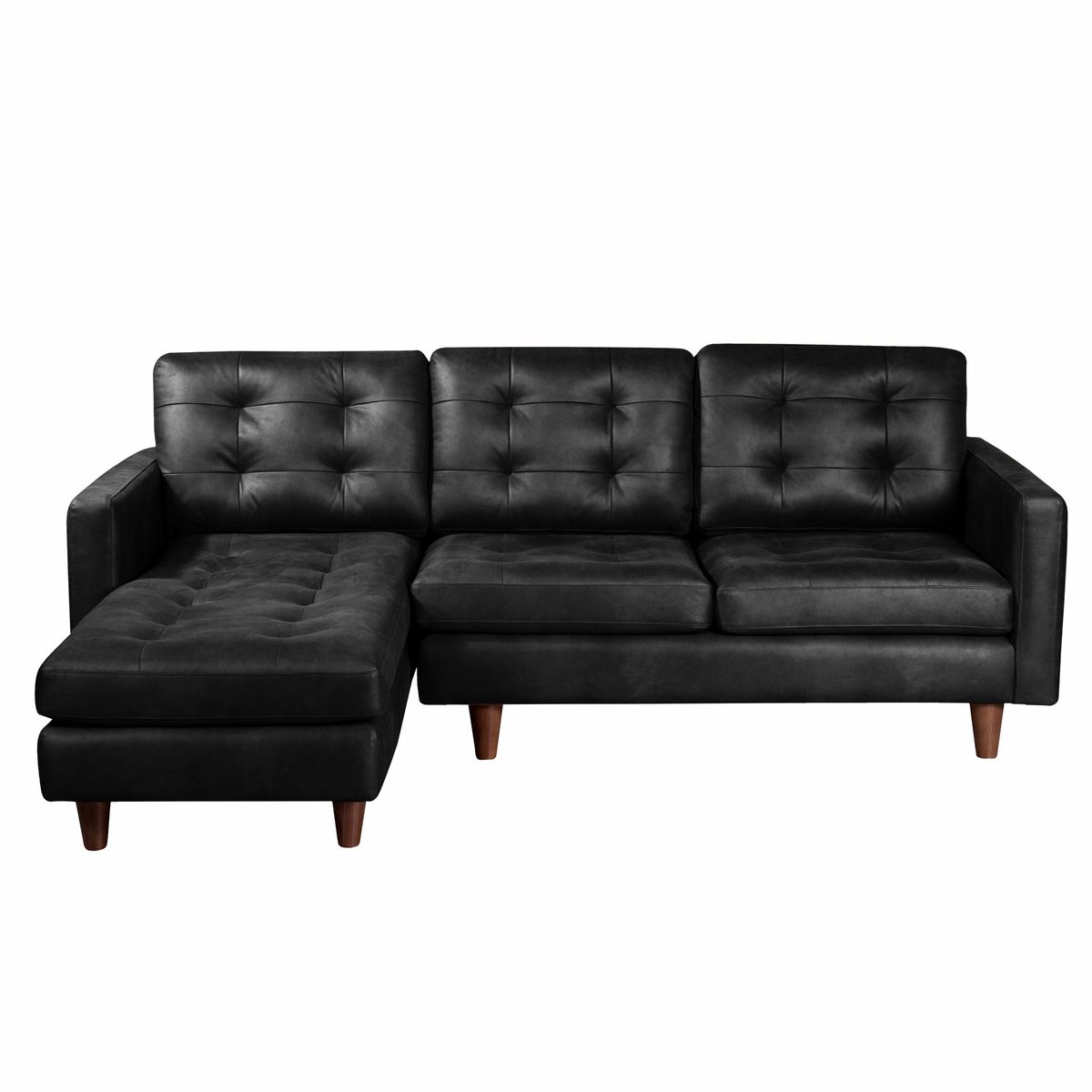 LATAM HOME - Sofá Seccional Izquierdo Napoles Cuero Kentucky Negro