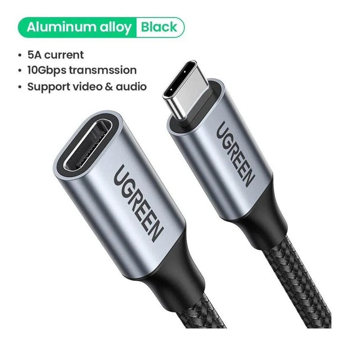 UGREEN - Cable Extension Pro Usb C Hembra - Usb C Macho 5a 10gbps 1m