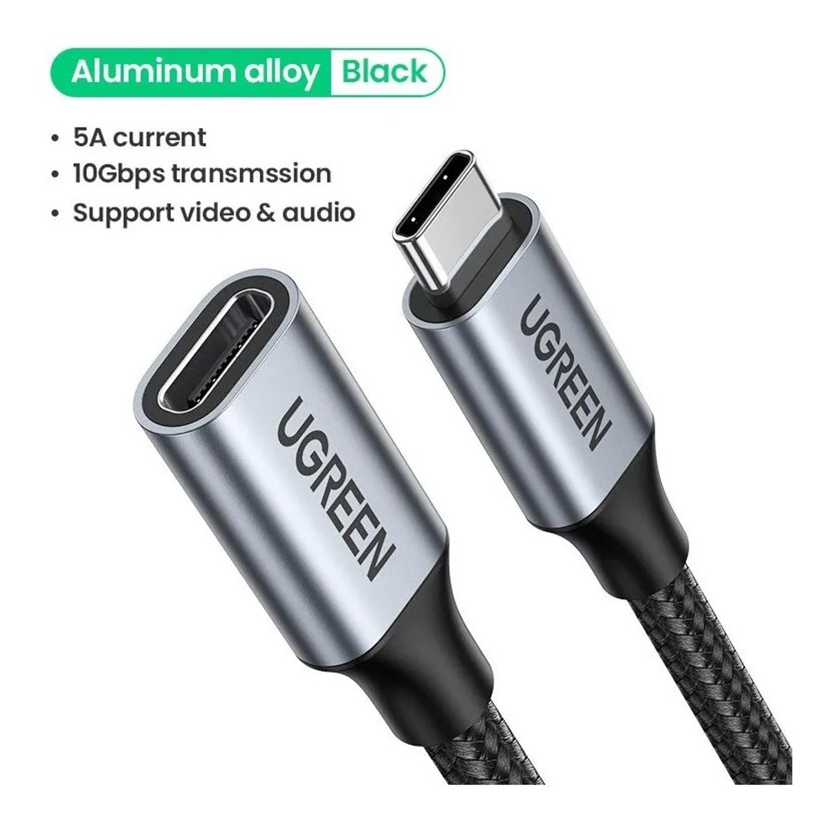 UGREEN - Cable Extension Pro Usb C Hembra - Usb C Macho 5a 10gbps 1m