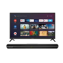 AIWA - Combo Smart TV Google Tv 32 con Soundbar Tipo Barra