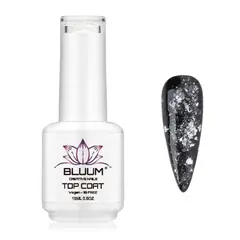 BLUUM - Top Coat Profesional 15ml Con Microfoils 02