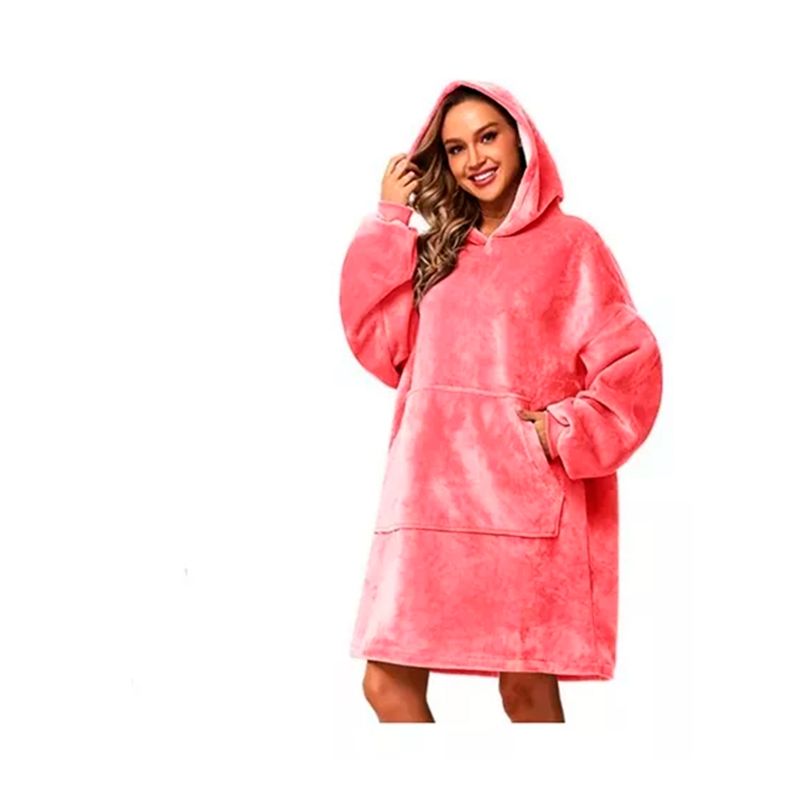 ESHOPANGIE - Polerones Con Capucha De Polar Para Invierno Rosa