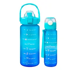 ESHOPANGIE - Pack 2 Botellas Agua De 2 Litros Y 900 Ml Turquesa/azul