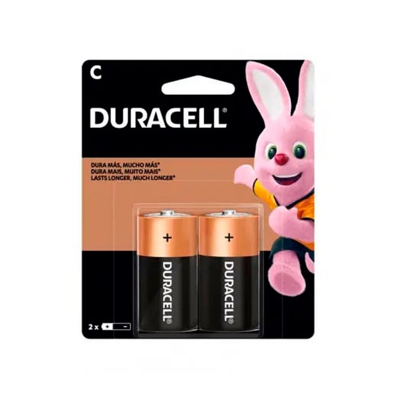 DURACELL - Pack X 2 Pilas C Duracell Alcalina Dura Hasta 10 Veces Mas