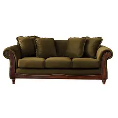 LATAM HOME - Sofá Rimini 3 Cuerpos Tela Velvet Verde
