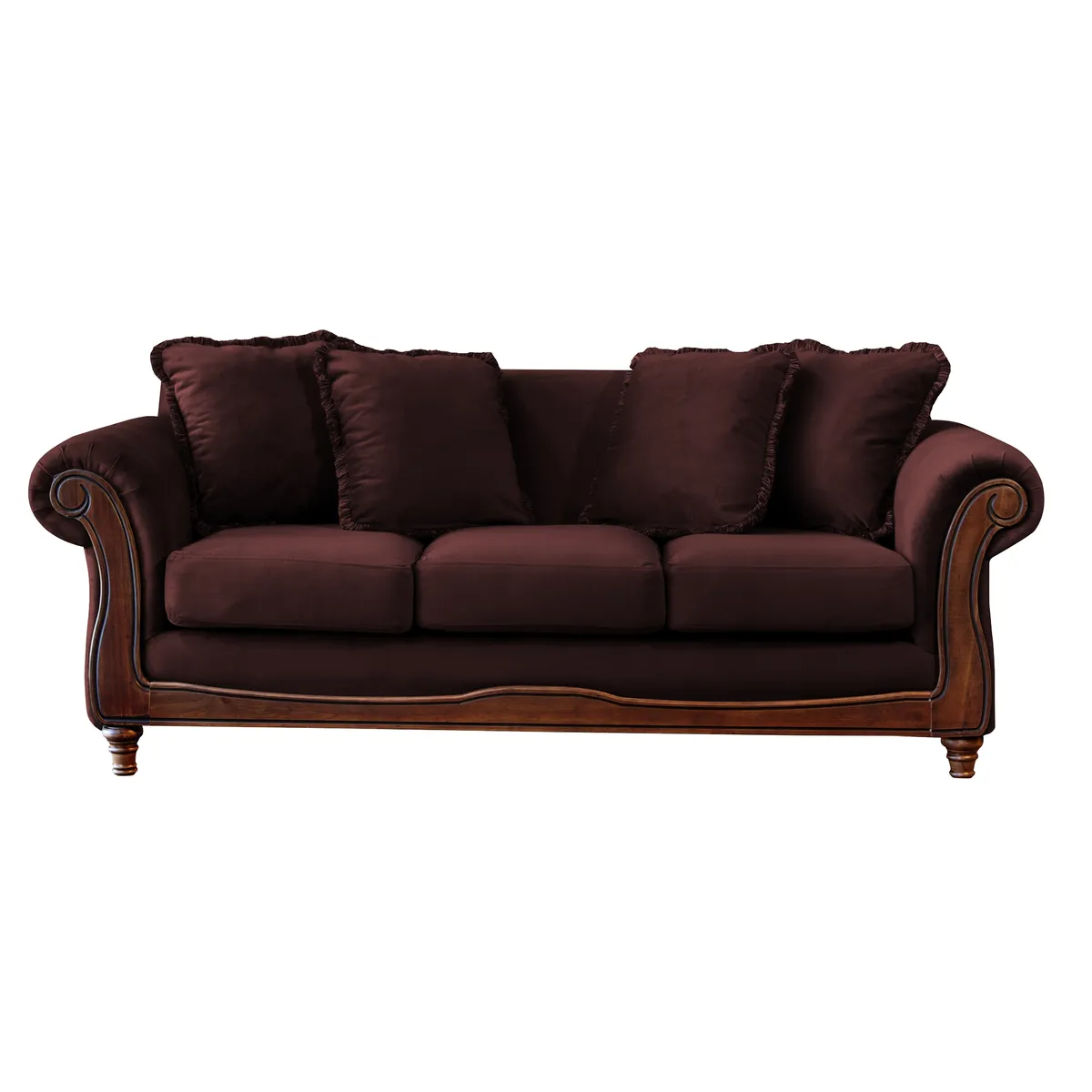 LATAM HOME - Sofá Rimini 3 Cuerpos Tela Velvet Chocolate