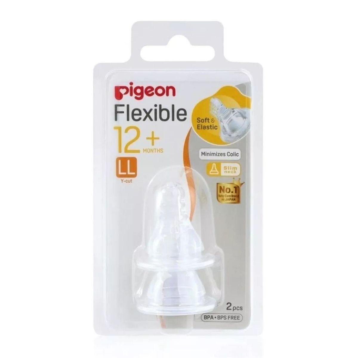PIGEON - 2 Tetinas de Silicona PIGEON Boca Standard 12m+